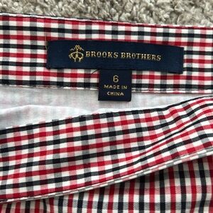 EUC Brooks brothers cotton navy and red plaid skirt